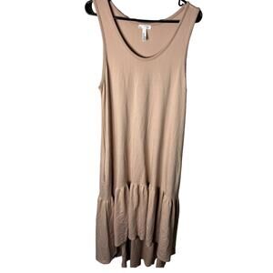 Leith Blush Lagenlook Sleeveless Dress Large Tiered Shirt Flowy Casual Y2K